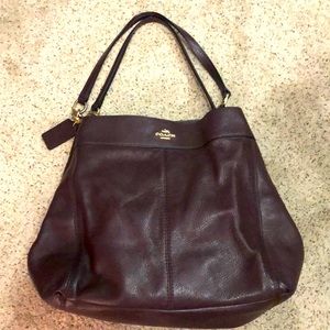 Coach Hallie Shoulder Bag - oxblood color